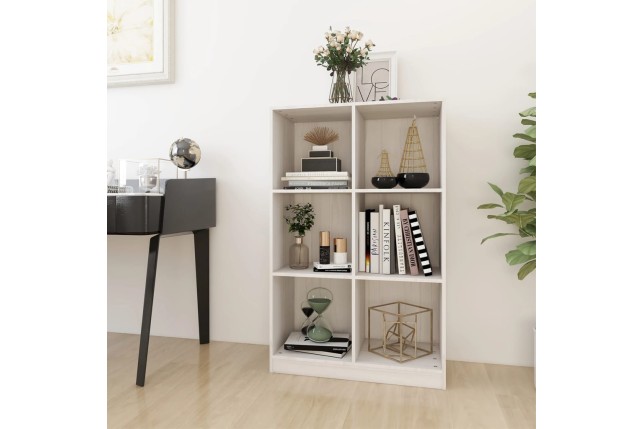 Bibliothèque Blanc 70x33x110 cm Bois de pin massif
