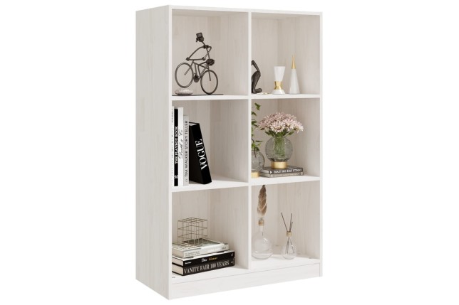 Bibliothèque Blanc 70x33x110 cm Bois de pin massif