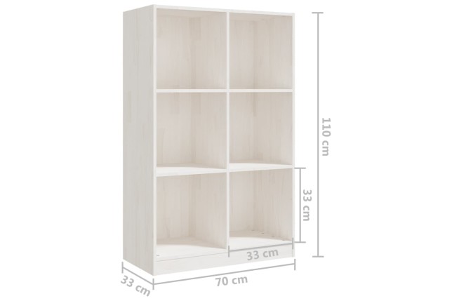 Bibliothèque Blanc 70x33x110 cm Bois de pin massif