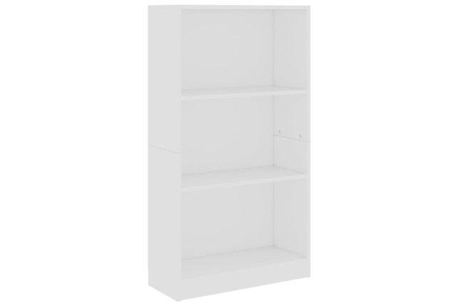 Bibliothèque 3 niveaux Blanc 60x24x109 cm 