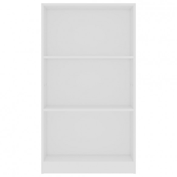Bibliothèque 3 niveaux Blanc 60x24x109 cm 