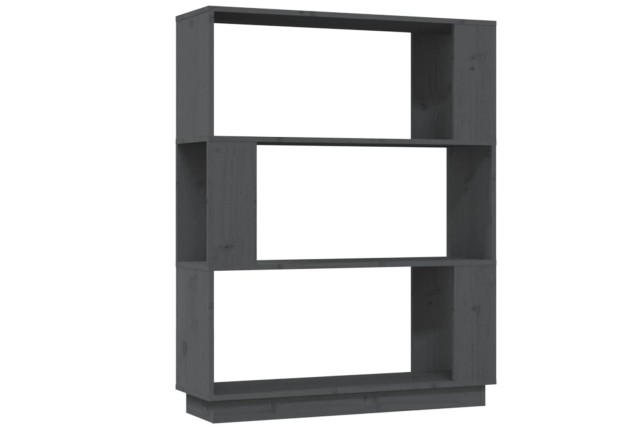 Bibliothèque/Séparateur de pièce Gris 80x25x101 cm Pin solide