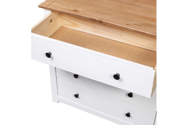 Armoire latérale Blanc 80x40x73 cm Pin Assortiment Panama