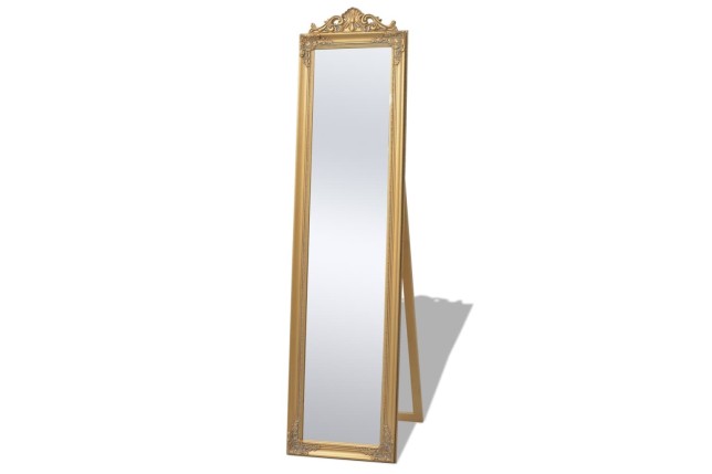 Miroir sur pied Style baroque 160x40 cm Doré