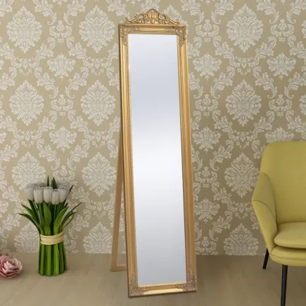 Miroir sur pied Style baroque 160x40 cm Doré 2