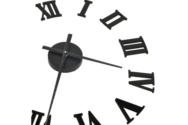 Horloge murale 3D Design moderne Noir 100 cm XXL