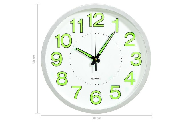 Horloge murale lumineuse Blanc 30 cm
