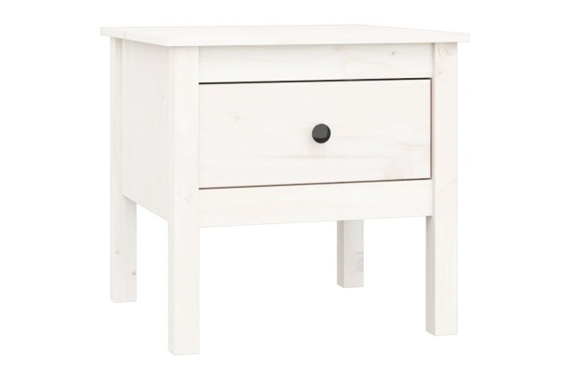 Table d'appoint Blanc 50x50x49 cm Bois massif de pin
