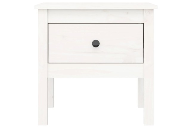 Table d'appoint Blanc 50x50x49 cm Bois massif de pin