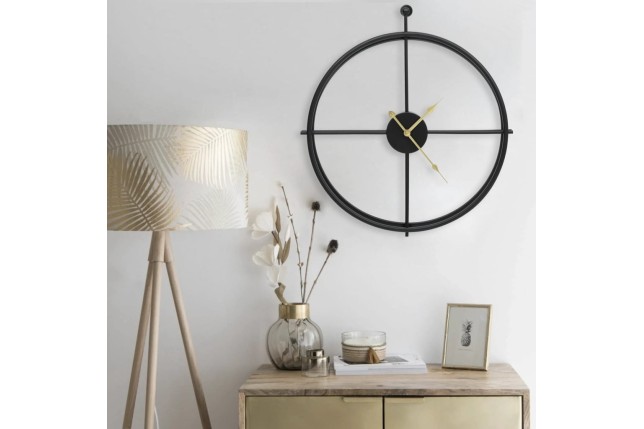 Horloge murale Noir 52 cm Fer