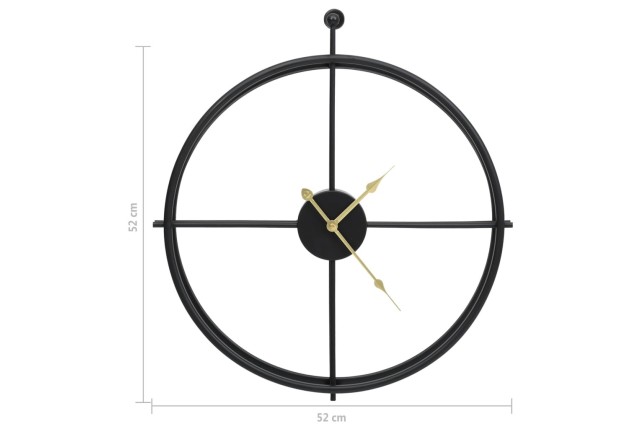 Horloge murale Noir 52 cm Fer