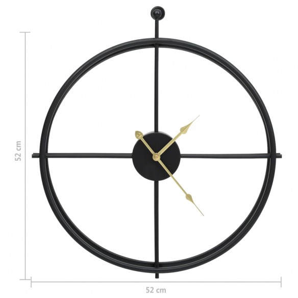 Horloge murale Noir 52 cm Fer