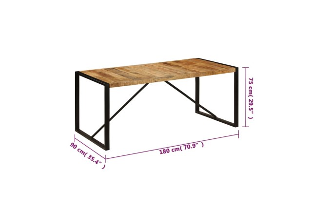 Table de salle à manger 180x90x75 cm Bois de manguier solide