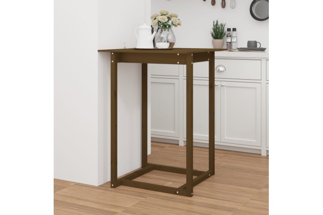 Table de bar Marron miel 80x80x110 cm Bois massif de pin