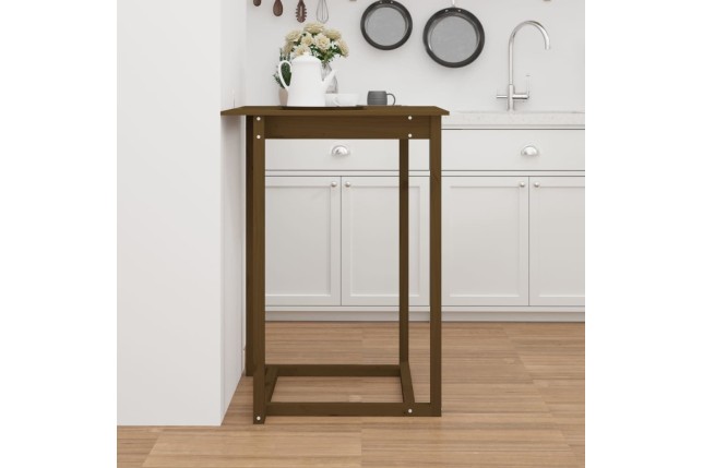Table de bar Marron miel 80x80x110 cm Bois massif de pin