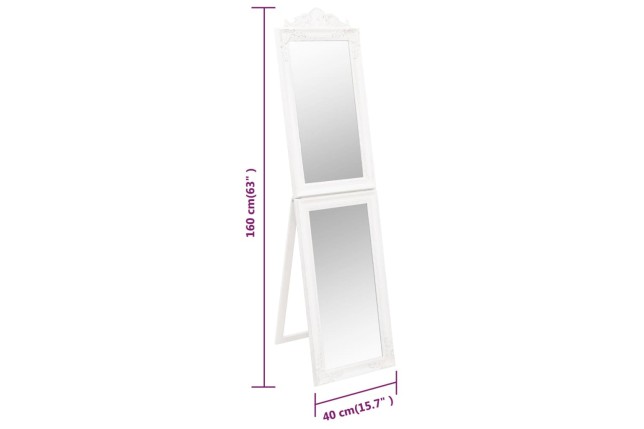 Miroir sur pied Blanc 40x160 cm