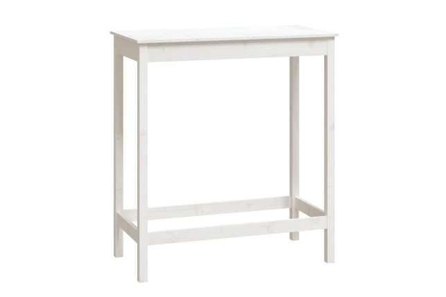 Table de bar blanc 100x50x110 cm bois massif de pin