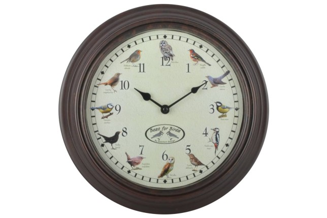 Esschert Design Horloge avec sons d'oiseaux