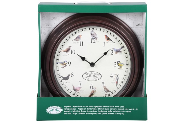 Esschert Design Horloge avec sons d'oiseaux