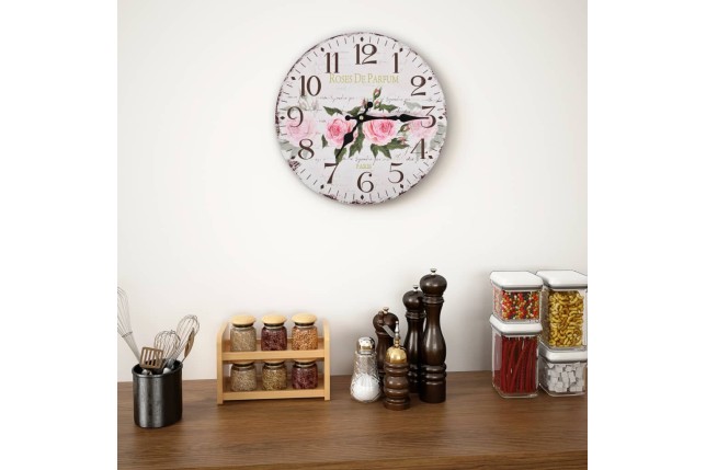 Horloge murale vintage Fleur 30 cm