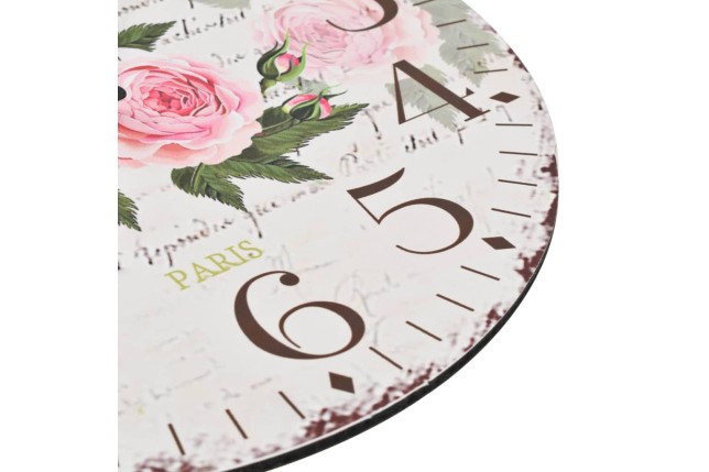 Horloge murale vintage Fleur 30 cm