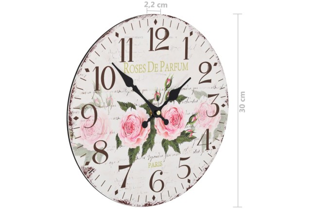 Horloge murale vintage Fleur 30 cm