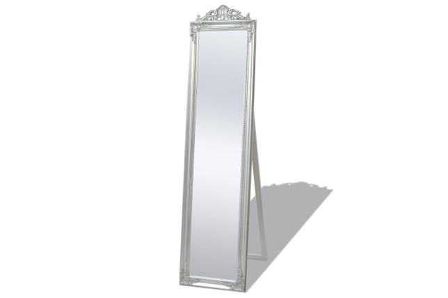 Miroir sur pied Style baroque 160x40 cm Argenté