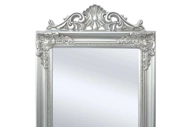 Miroir sur pied Style baroque 160x40 cm Argenté