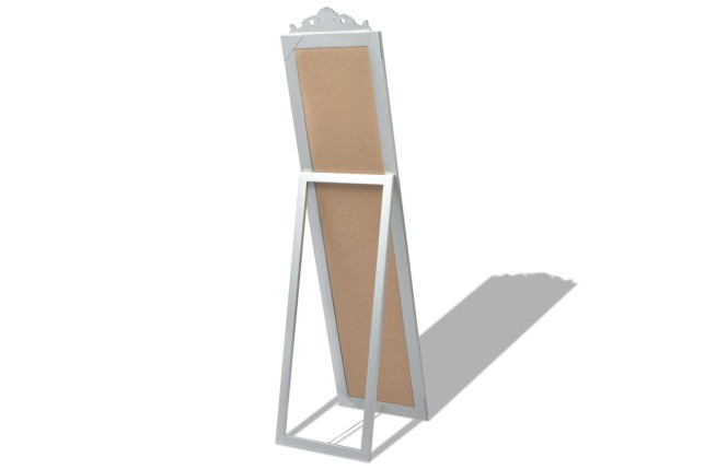 Miroir sur pied Style baroque 160x40 cm Argenté