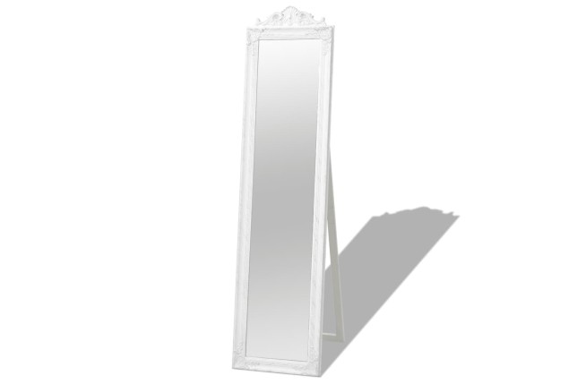 Miroir sur pied Style baroque 160x40 cm Blanc