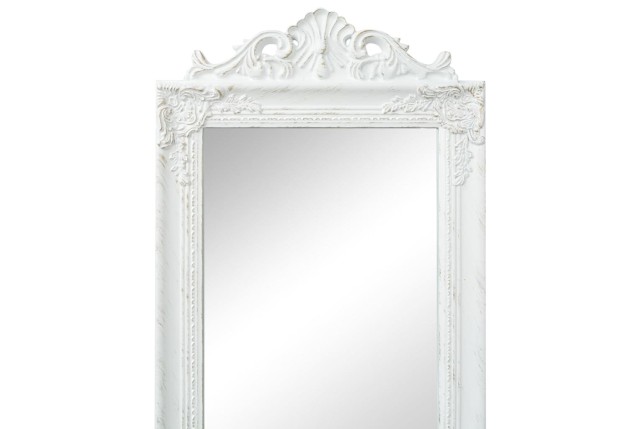 Miroir sur pied Style baroque 160x40 cm Blanc