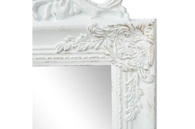 Miroir sur pied Style baroque 160x40 cm Blanc