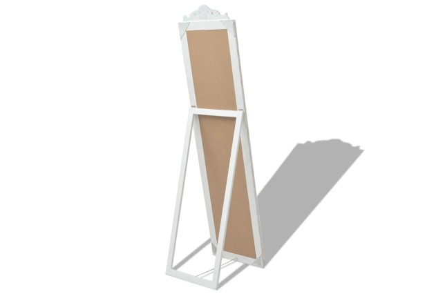 Miroir sur pied Style baroque 160x40 cm Blanc