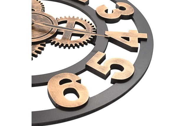 Horloge murale Métal 58 cm Doré et noir