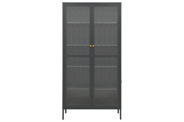 Vitrine d'exposition Anthracite 90x40x180 cm Acier/verre trempé