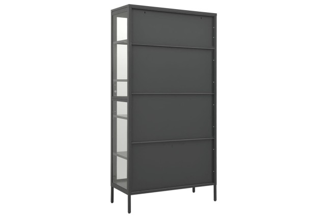 Vitrine d'exposition Anthracite 90x40x180 cm Acier/verre trempé
