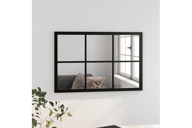 Miroir mural noir 60x40 cm métal