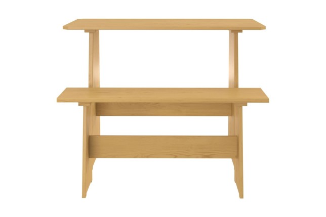 Table à manger avec banc Marron miel Bois de pin solide