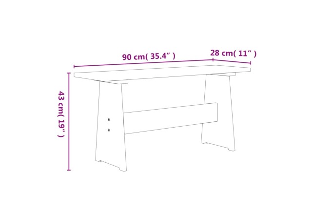 Table à manger avec banc Marron miel Bois de pin solide
