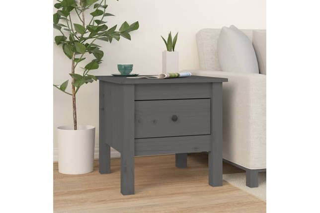 Table d'appoint Gris 40x40x39 cm Bois massif de pin