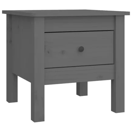 Table d'appoint Gris 40x40x39 cm Bois massif de pin 2