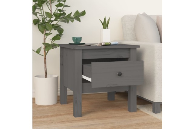 Table d'appoint Gris 40x40x39 cm Bois massif de pin