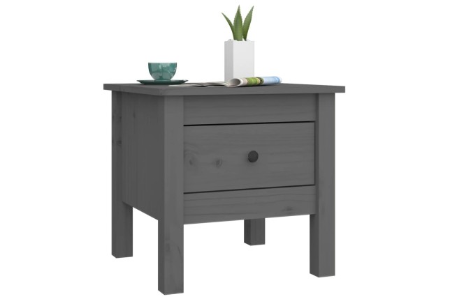 Table d'appoint Gris 40x40x39 cm Bois massif de pin