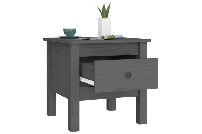 Table d'appoint Gris 40x40x39 cm Bois massif de pin