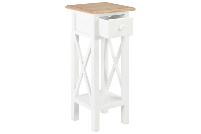 Table d'appoint Blanc 27 x 27 x 65,5 cm Bois