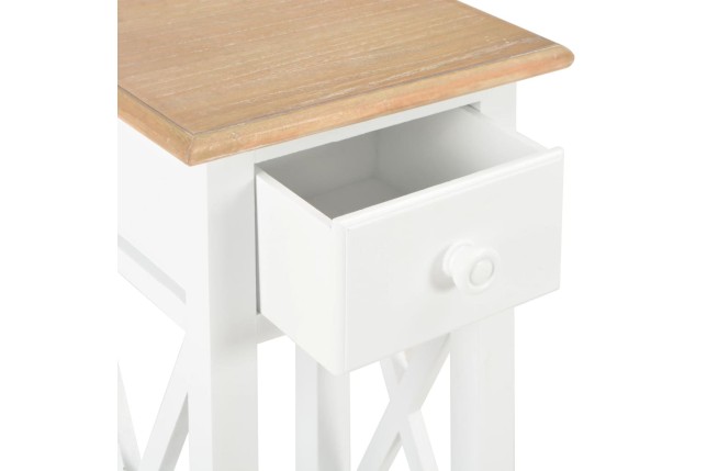 Table d'appoint Blanc 27 x 27 x 65,5 cm Bois
