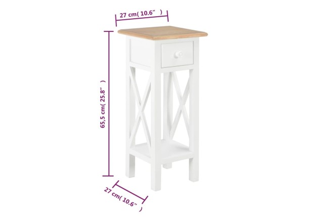 Table d'appoint Blanc 27 x 27 x 65,5 cm Bois