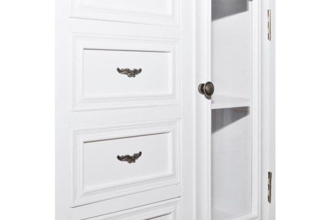 Armoire avec 5 tiroirs et 2 étagères Blanc