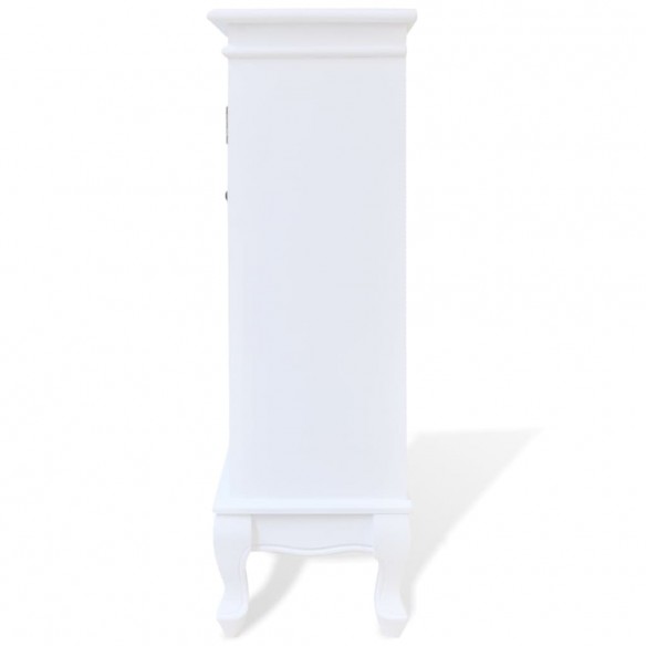 Armoire avec 5 tiroirs et 2 étagères Blanc