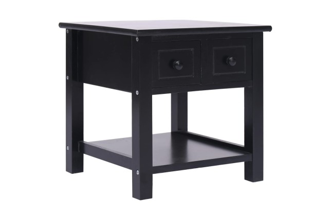 Table d'appoint Noir 40x40x40 cm Bois de Paulownia